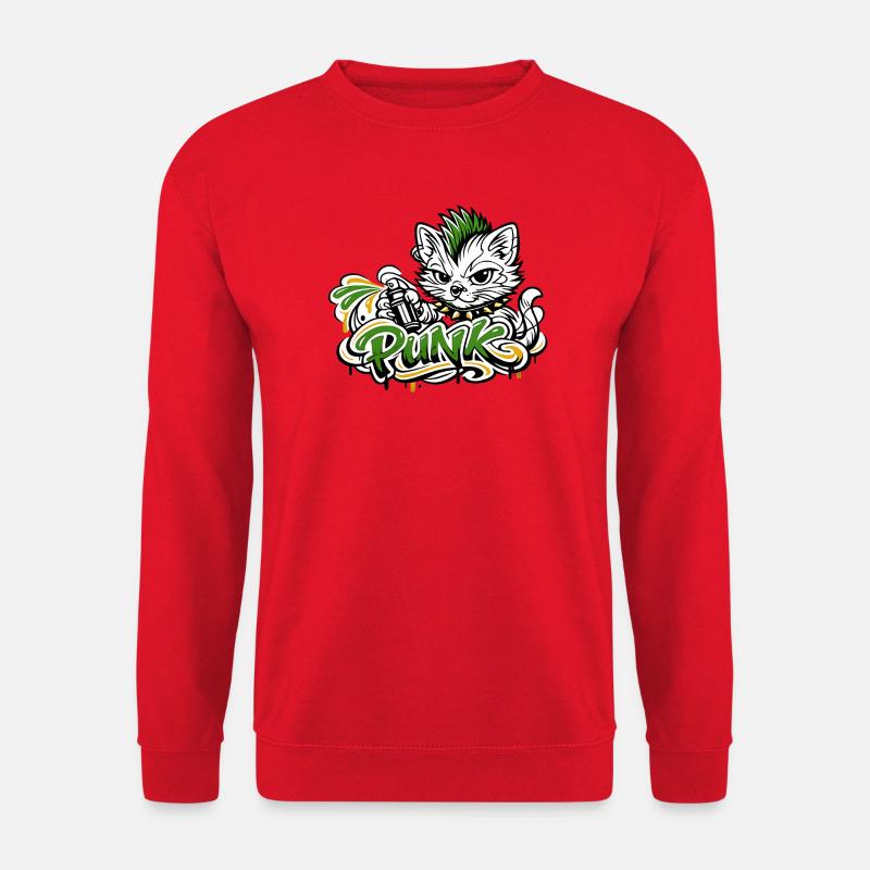 Punkkatz Graffiti Mohawk - Unisex Sweatshirt - red