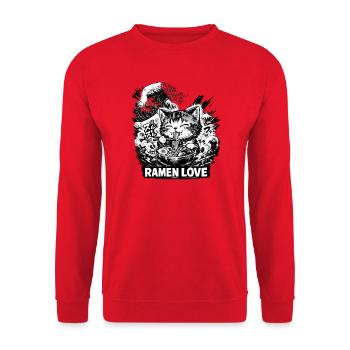 Ramen Love - Sweat-shirt Unisexe - rouge - Devant - Alina (178cm) & Michal (187cm)