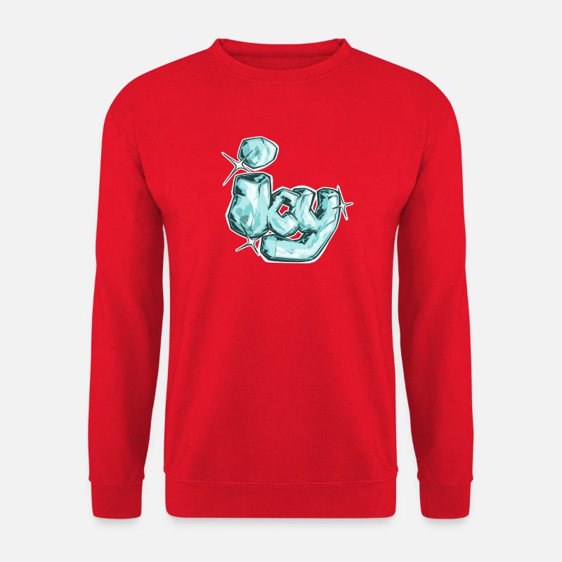 Eisig, ein gezogenes Wort - Unisex Pullover - Rot