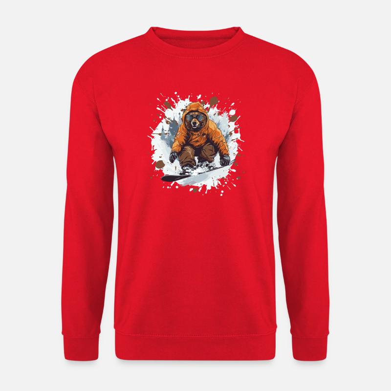 Bear Snowboard - Unisex Sweatshirt - red