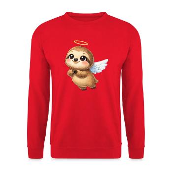 Mignonne Ange Paresseux Ailes de dessin animé Amicales - Sweat-shirt Unisexe - rouge - Devant - Alina (178cm) & Michal (187cm)