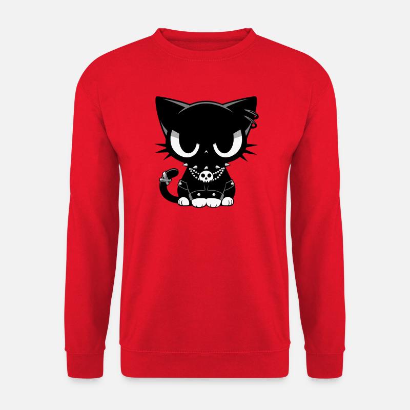 Goth Punk Katze - Unisex Pullover - Rot