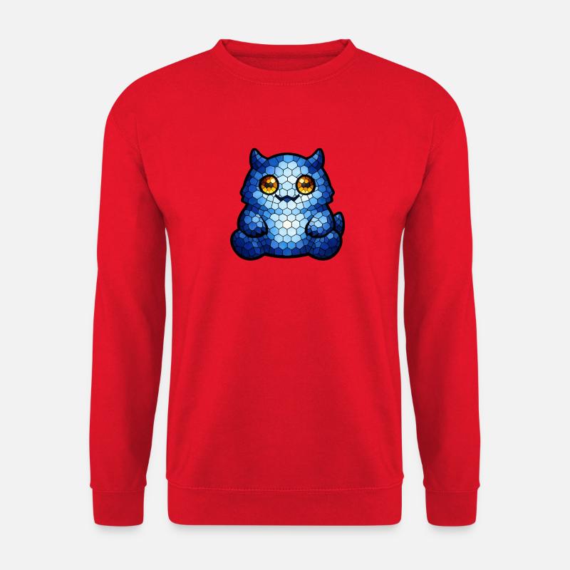 Mosaikkatze Blauauge - Unisex Pullover - Rot