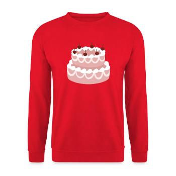 Kirschrosa Schichtkuchen - Unisex Pullover - Rot - Vorne - Alina (178cm) & Michal (187cm)