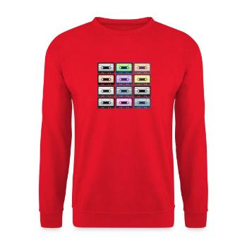 Retro Colored Cassettes - Unisex Sweatshirt - red - Front - Alina (178cm) & Michal (187cm)