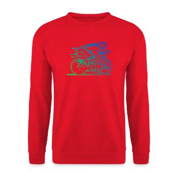 Motif emblématique du vélo de route - Sweat-shirt Unisexe - rouge - Devant - Alina (178cm) & Michal (187cm)