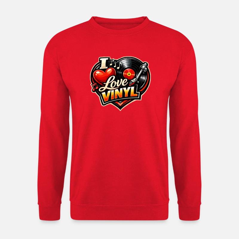 Love Vinyl Heart Logo - Unisex Pullover - Rot