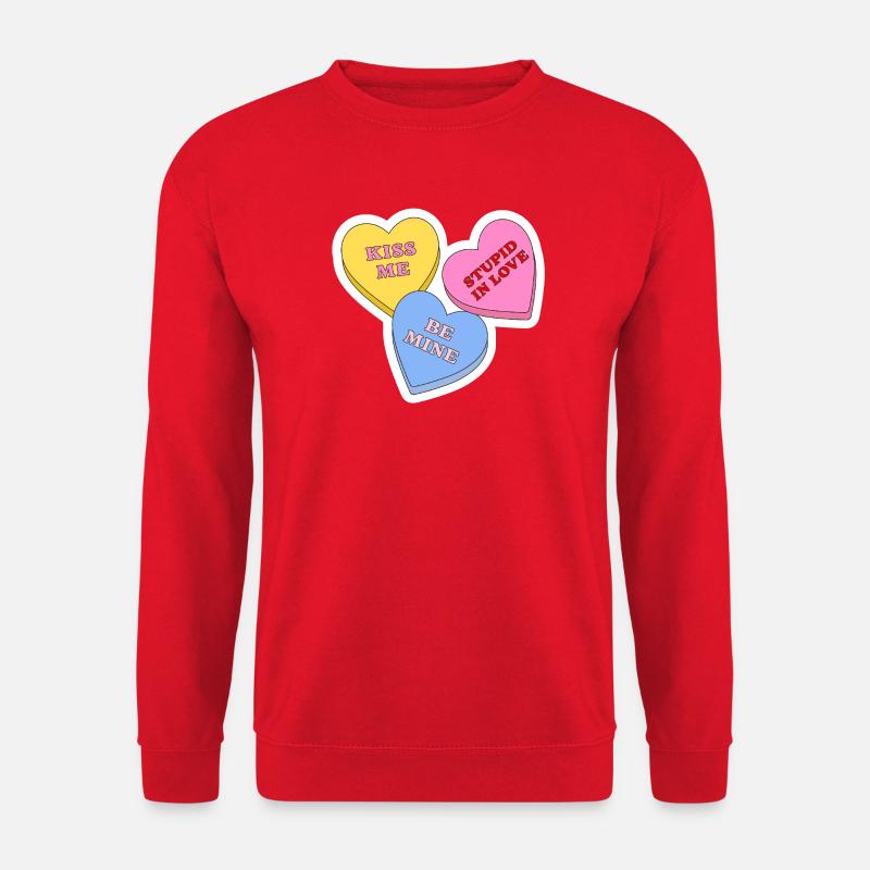 Pastel Hearts Love Message Trio - Unisex Sweatshirt - red