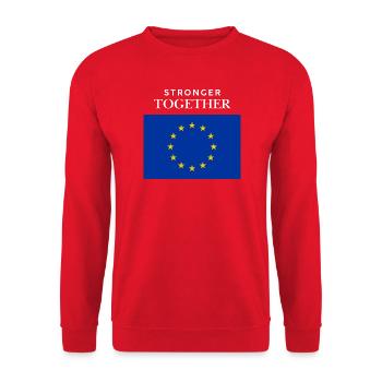 Strong together EU flag - Unisex Sweatshirt - red - Front - Alina (178cm) & Michal (187cm)