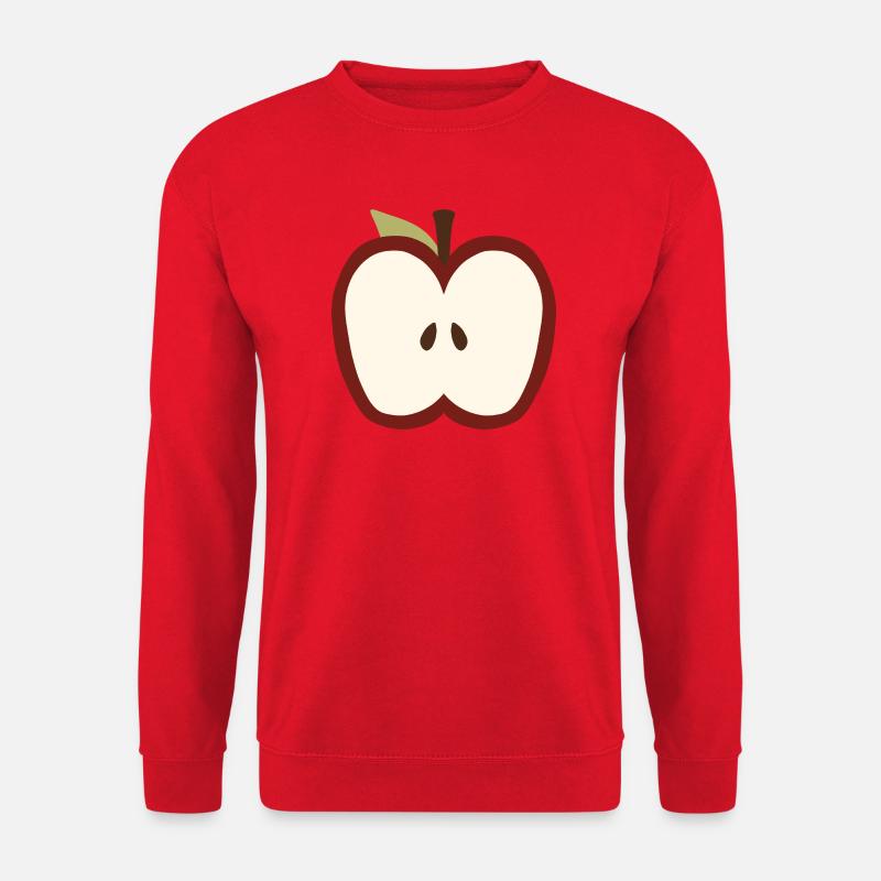 Niedliches Halb-Apfel-Gesichtsemblem - Unisex Pullover - Rot