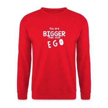 Größer als dein Ego - Unisex Pullover - Rot - Vorne - Alina (178cm) & Michal (187cm)