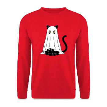 Ghost Cat Veil Ghost - Unisex Sweatshirt - red - Front - Alina (178cm) & Michal (187cm)