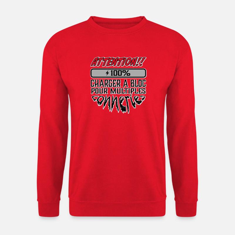 Attention 100% fully loaded - Unisex Sweatshirt - red