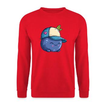 Kawaii Blaubeere mit Cap - Unisex Pullover - Rot - Vorne - Alina (178cm) & Michal (187cm)