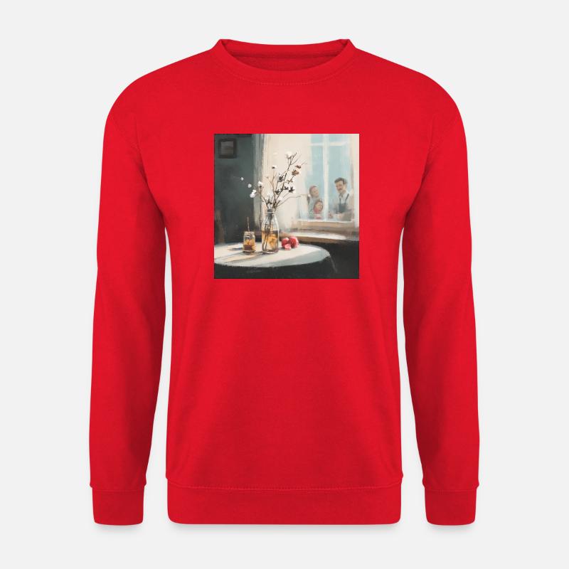Ein Fenster in warme Erinnerungen - Unisex Pullover - Rot