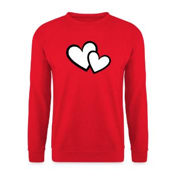 Cœur cadeau de la Saint-Valentin - Sweat-shirt Unisexe - rouge - Devant - Alina (178cm) & Michal (187cm)