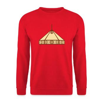 Tiffany-Lampenschirm Geometrisches Muster - Unisex Pullover - Rot - Vorne - Alina (178cm) & Michal (187cm)