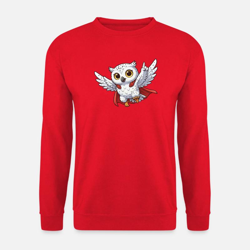 Coole Eule Motivationssprüche Held Schneeeule - Unisex Pullover - Rot
