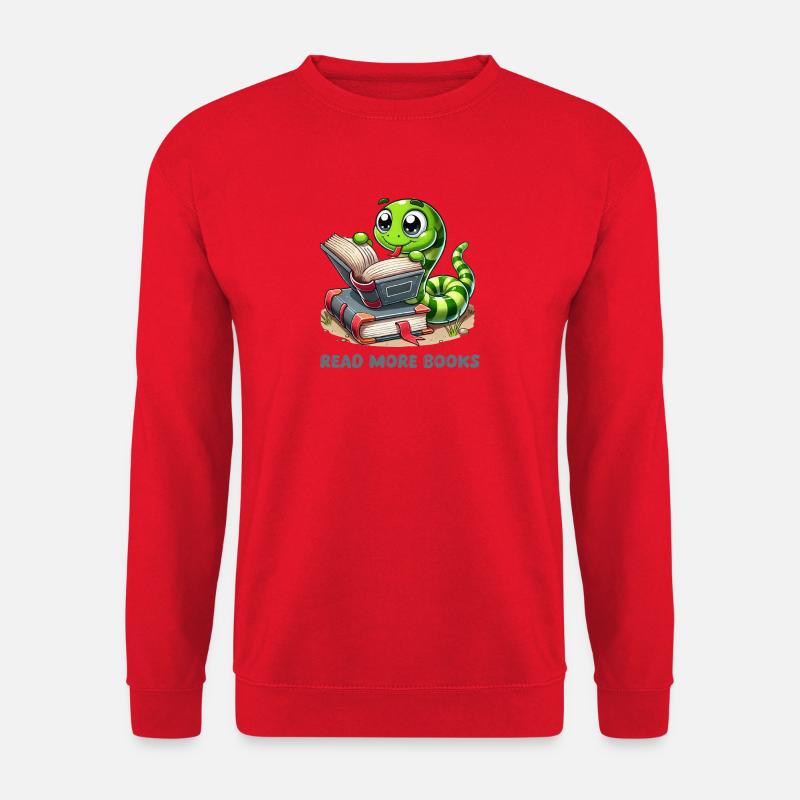 Schlange Bücher Comic - Unisex Pullover - Rot