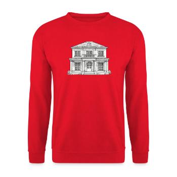 Villa façade drawing vintage style - Unisex Sweatshirt - red - Front - Alina (178cm) & Michal (187cm)