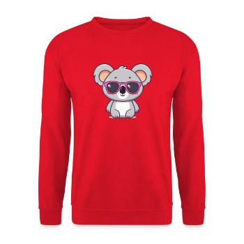 Koala Funk Pink Brille - Unisex Pullover - Rot - Vorne - Alina (178cm) & Michal (187cm)