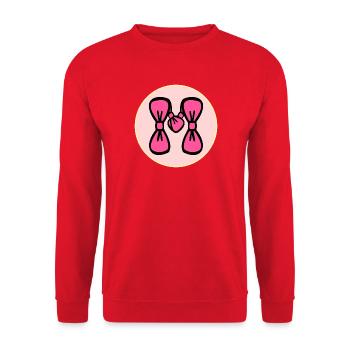 Lettre M - Prénom en forme de nœud capillaire - Sweat-shirt Unisexe - rouge - Devant - Alina (178cm) & Michal (187cm)