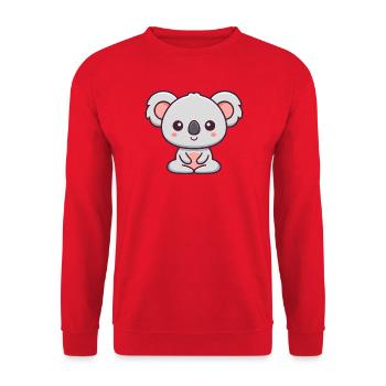 Süßer Kawaii Kleiner Koala - Unisex Pullover - Rot - Vorne - Alina (178cm) & Michal (187cm)