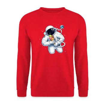 Astronaute avec une glace dans l’espace - Sweat-shirt Unisexe - rouge - Devant - Alina (178cm) & Michal (187cm)