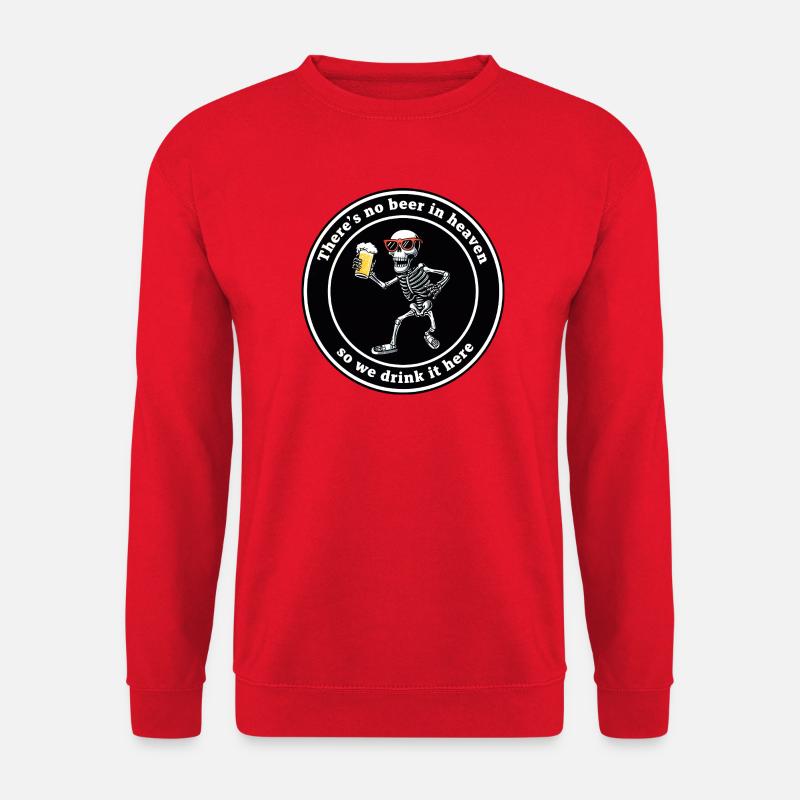 Skelett mit Bier Prost - Unisex Pullover - Rot