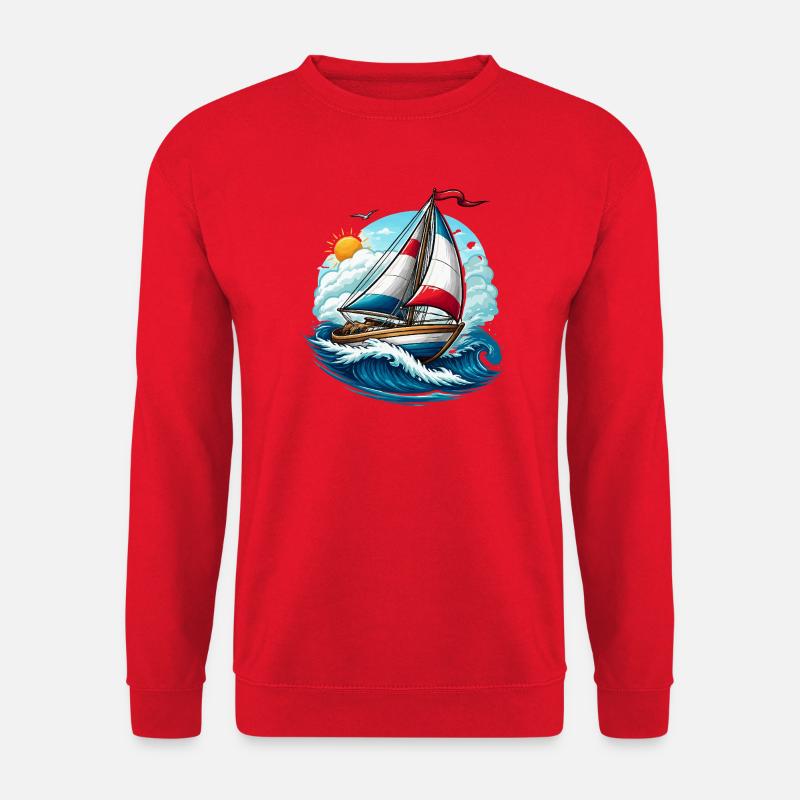Segelboot  - Unisex Pullover - Rot
