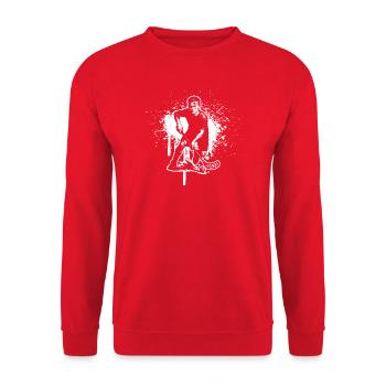 Clean floorball artwork for floorball - Unisex Sweatshirt - red - Front - Alina (178cm) & Michal (187cm)