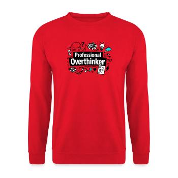 professional Overthinker - Unisex Pullover - Rot - Vorne - Alina (178cm) & Michal (187cm)