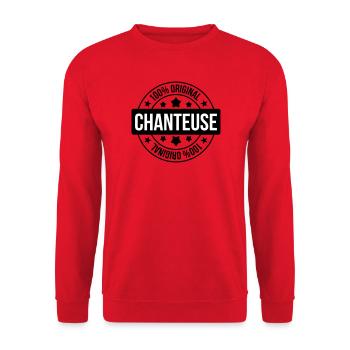 Chanteuse - Chanter - Chanson - Sweat-shirt Unisexe - rouge - Devant - Alina (178cm) & Michal (187cm)