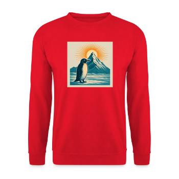 Polar sun over mountain landscape - Unisex Sweatshirt - red - Front - Alina (178cm) & Michal (187cm)