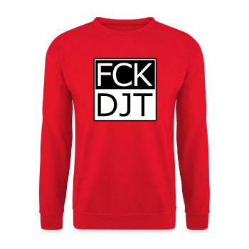 Provocative Block Typography Protest - Unisex Sweatshirt - red - Front - Alina (178cm) & Michal (187cm)