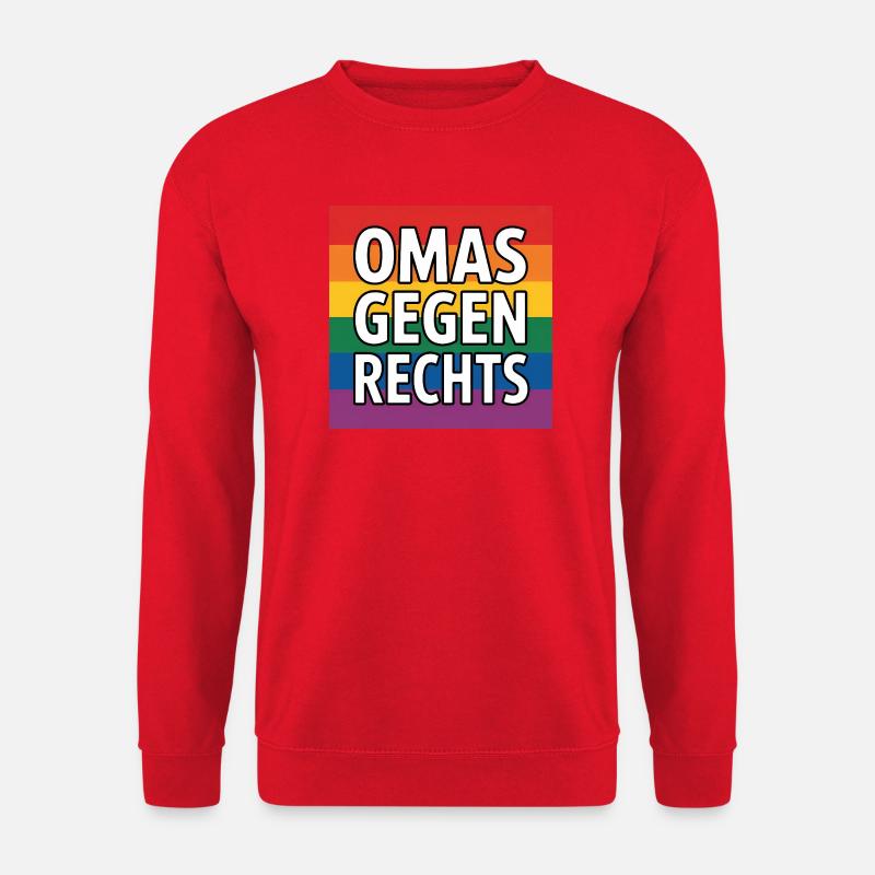 Omas gegen Rechts - Antifa Regenbogen Tee - Unisex Pullover - Rot