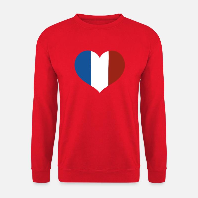 Herz der französischen Flagge - Unisex Pullover - Rot