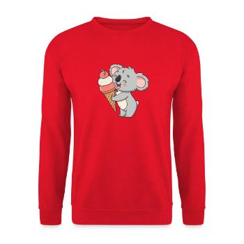 Koala gourmand et cornet de glace - Unisex Sweatshirt - red - Front - Alina (178cm) & Michal (187cm)