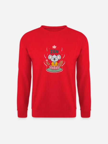 Zen Koala on Lotus - Unisex Sweatshirt - red