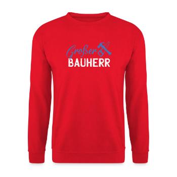 GrafBen Builder Building Graphics - Unisex Sweatshirt - red - Front - Alina (178cm) & Michal (187cm)
