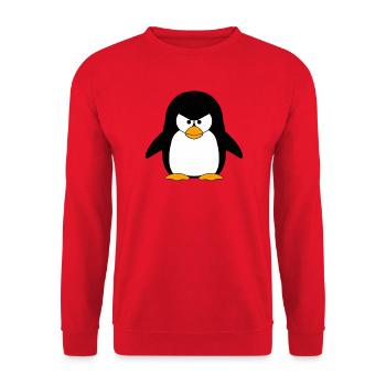 Angry Penguin Cartoon - Unisex Sweatshirt - red - Front - Alina (178cm) & Michal (187cm)