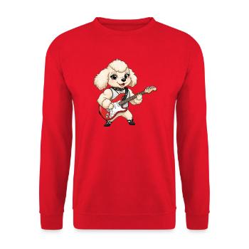 Paw guitarist dog avec guitare électrique - Sweat-shirt Unisexe - rouge - Devant - Alina (178cm) & Michal (187cm)