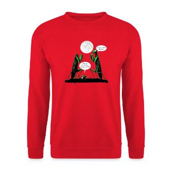 YOU MAKE ME LOSE MY MIND (love, praying mantis) - Unisex Sweatshirt - red - Front - Alina (178cm) & Michal (187cm)
