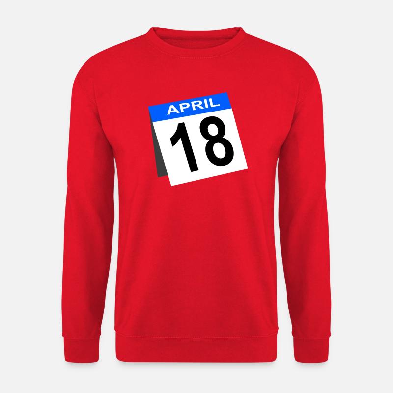 Calendrier du 18e anniversaire d’avril - Sweat-shirt Unisexe - rouge