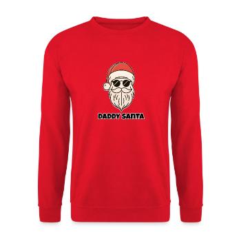 Daddy Santa – Playful Santa Claus - Unisex Sweatshirt - red - Front - Alina (178cm) & Michal (187cm)