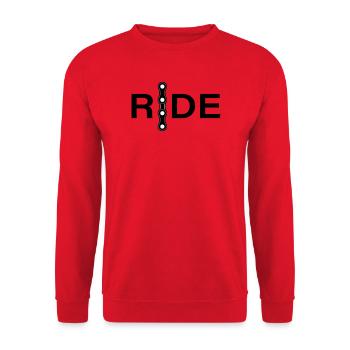 Chain Lines Minimal Design - Unisex Sweatshirt - red - Front - Alina (178cm) & Michal (187cm)