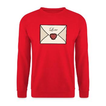 Cute Love Letter Envelope - Unisex Sweatshirt - red - Front - Alina (178cm) & Michal (187cm)