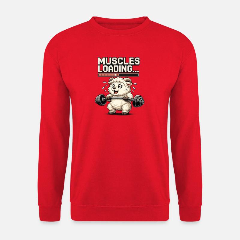 Muskel-Loading Lamm beim Krafttraining - Unisex Pullover - Rot