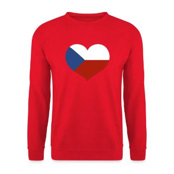 Tschechische Herzflagge - Unisex Pullover - Rot - Vorne - Alina (178cm) & Michal (187cm)