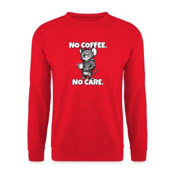 No Coffee. No Care. – Mouse (sarcasm) - Unisex Sweatshirt - red - Front - Alina (178cm) & Michal (187cm)